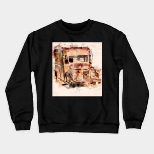 Rusting International KB5 Panel Truck in Watercolor Crewneck Sweatshirt